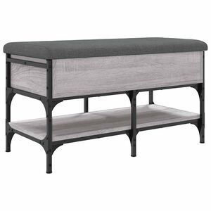 vidaXL Banco sapateira 82x42x45 cm derivados madeira cinzento sonoma