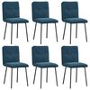 vidaXL Cadeiras de jantar 6 pcs veludo azul