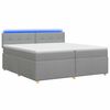vidaXL Cama box spring com colch&atilde;o Cinzento-claro 200 x 200 cm Tecido