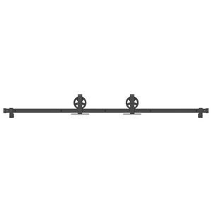 vidaXL Kit de ferragens para porta deslizante 183 cm a&ccedil;o preto