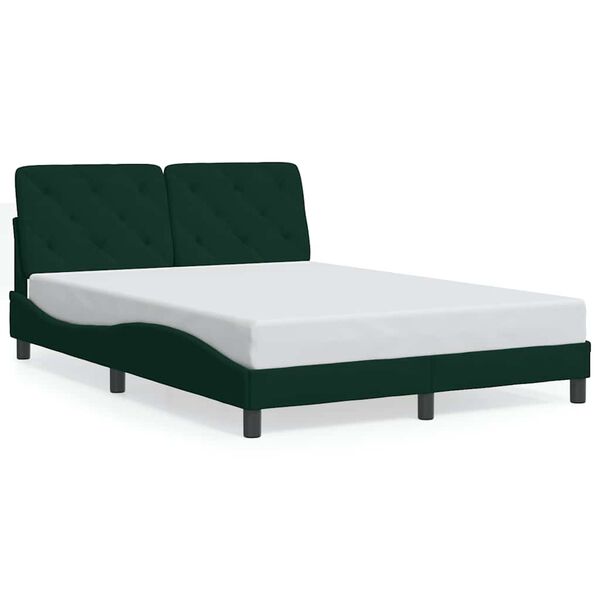 vidaXL Estrutura de cama sem colch&atilde;o 120x200 cm veludo verde-escuro