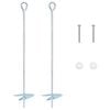 vidaXL &Acirc;ncora para Terra 2 pcs Prateado &Oslash;10 x 50 cm Metal Galvanizado