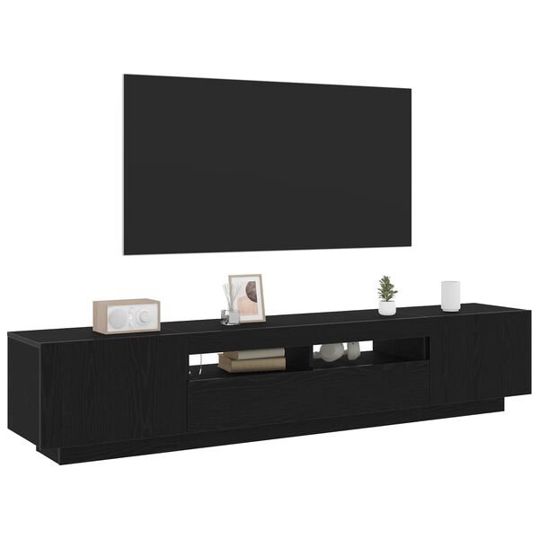 vidaXL Conjunto de m&oacute;vel de TV 2 pcs Preto 200 x 35 x 40 cm