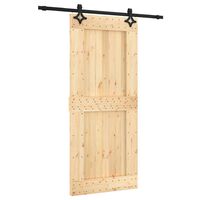 vidaXL Porta de correr com ferragens 90x210 cm madeira de pinho maciça