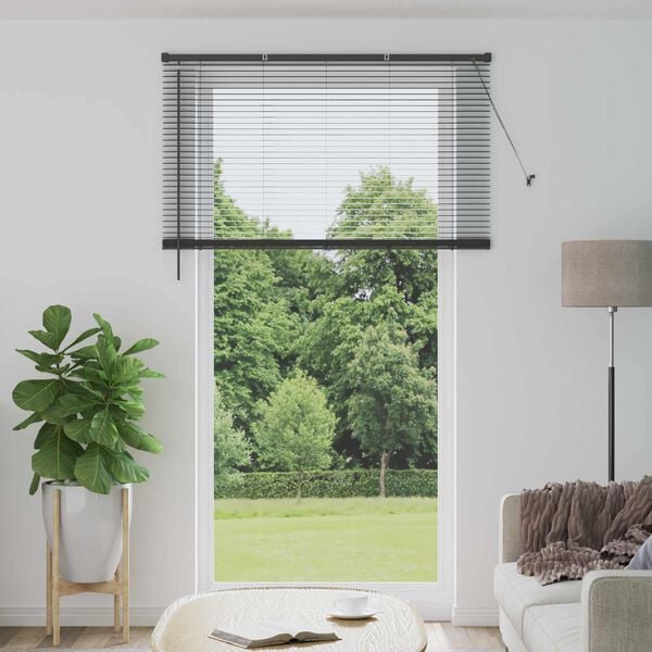 vidaXL Cortina Veneziana Manual Ajust&aacute;vel Cinza Prata 213 x 130 cm PVC