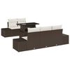 vidaXL Conjunto de Sof&aacute;s com almofada 6 pcs Marrom e Creme vime PE