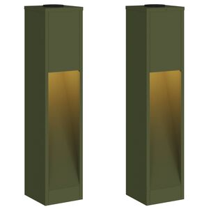 vidaXL Luz Solar LED de Caminho 2 unid. Branco quente 18 x 18 x 80 cm