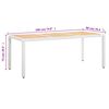 vidaXL Mesa de jardim 190x90x75 cm vime PE e madeira de ac&aacute;cia maci&ccedil;a
