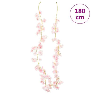 vidaXL Grinaldas de flores artificiais 6 pcs 180 cm rosa claro