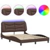 vidaXL Estrutura de cama com LED sem colch&atilde;o Hvar 140x200cm castanho