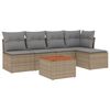 vidaXL 6 pcs conjunto de sof&aacute;s p/ jardim com almofad&otilde;es vime PE bege