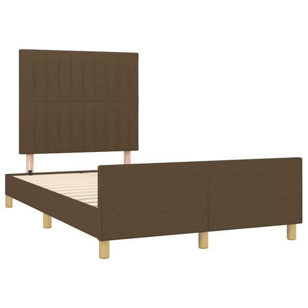 vidaXL Estrutura de cama sem colch&atilde;o 120x190cm castanho escuro