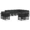 vidaXL Conjunto de Sof&aacute;s para Exterior 12 pcs Preto e Cinza Escuro