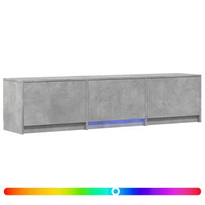 vidaXL Rack de TV com LED com LED Cinzento Concreto 165 x 34 x 40 cm