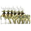 vidaXL Renas de Natal 6 pcs 120 luzes LED dourado