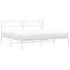 vidaXL Estrutura de cama com cabeceira 200x200 cm metal branco