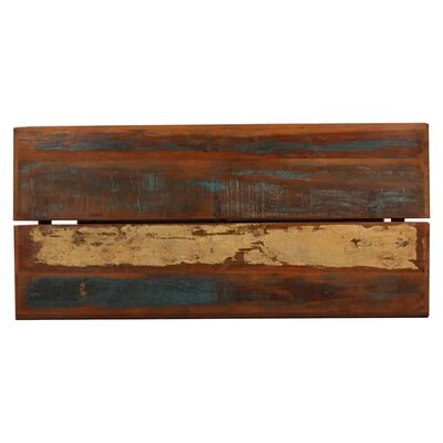vidaXL 5 pcs conjunto de bar madeira recuperada maciça e couro genuíno
