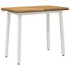 vidaXL 110 x 55 x 75 cm Madeira S&oacute;lida de Ac&aacute;cia Branco Retangular