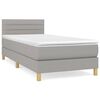 vidaXL Cama com molas/colch&atilde;o 80x200 cm tecido cinza-claro