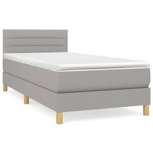 vidaXL Cama com molas/colch&atilde;o 80x200 cm tecido cinza-claro