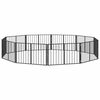 vidaXL Port&atilde;o para Cachorros 10 pcs Preto 100 x 60 cm A&ccedil;o Galvanizado