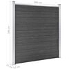 vidaXL Conjunto de painel de vedação WPC 1564x186 cm preto