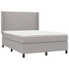 vidaXL Cama box spring c/ colch&atilde;o e LED 140x200 cm tecido cinza-claro