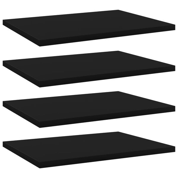 vidaXL Prateleiras para estante 4 pcs 40x30x1,5cm contraplacado preto