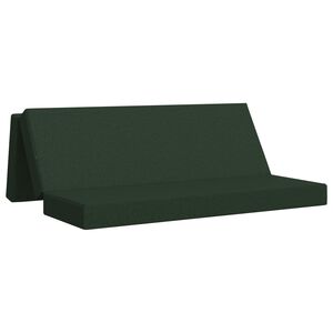 vidaXL Sof&aacute; Cama Dobr&aacute;vel 200 x 67 x 45 cm Verde-Escuro