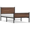 vidaXL Estrutura de cama sem colch&atilde;o 107x203cm metal carvalho castanho