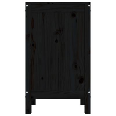 vidaXL Caixa para roupa 44x44x76 cm madeira de pinho maciça preto