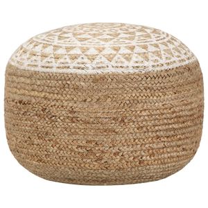 vidaXL Pufe artesanal branco 45x30 cm juta