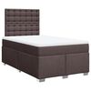 vidaXL Cama boxspring com colch&atilde;o 120x190 cm tecido castanho-escuro
