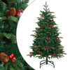 vidaXL &Aacute;rvore de Natal artificial articulada c/ pinhas e bagas 120 cm