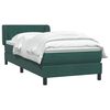 vidaXL Cama com molas/colch&atilde;o 90x220 cm veludo verde-escuro