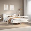 vidaXL Cama com estante sem colchão 140x190 cm pinho maciço branco