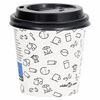 vidaXL Copos de caf&eacute; em papel com tampas 120 ml 500 pcs branco e preto