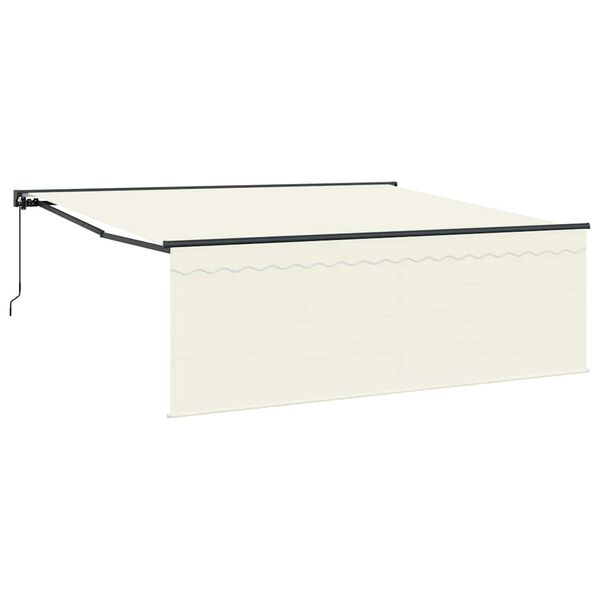 vidaXL Toldo Retr&aacute;til Manual Creme 400 &times; 300 cm Poli&eacute;ster e Alum&iacute;nio