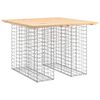 vidaXL Mesa de jardim com design de gabi&atilde;o 100x102x72 cm em madeira maci&ccedil;a de pinho