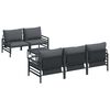 vidaXL Conjunto de Sof&aacute; de Jardim 6 unid. Preto A&ccedil;o