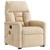 vidaXL Poltrona de massagens el&eacute;trica elevat&oacute;ria microfibra cor creme