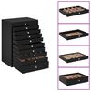 vidaXL Caixa para joias 10 camadas com porta-rel&oacute;gios preta 29x20,5x40,5 cm