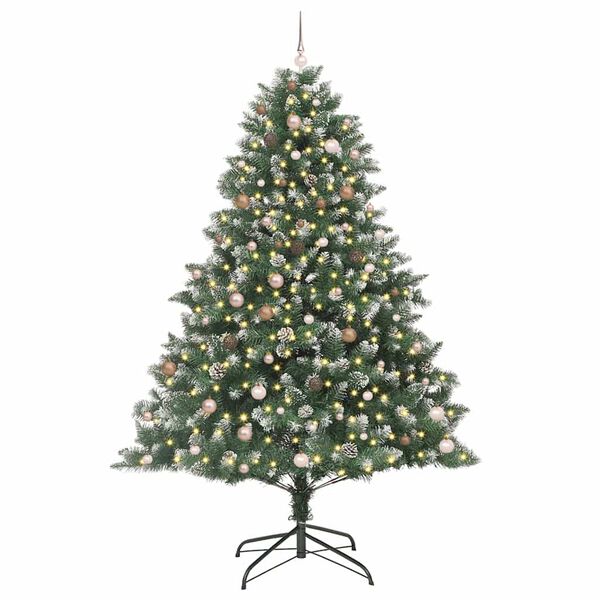 vidaXL &Aacute;rvore de Natal Artificial Verde 240 cm PVC, Pl&aacute;stico e A&ccedil;o