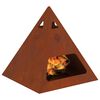 vidaXL Fire Pit Castanho 50 x 50 x 51 cm A&ccedil;o resistente &agrave;s intemp&eacute;ries