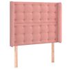 vidaXL Cabeceira de cama c/ abas veludo 93x16x118/128 cm rosa