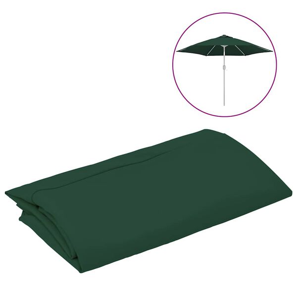 vidaXL Tecido de substituição p/ guarda-sol de exterior 300 cm verde