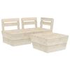 vidaXL 3 pcs conjunto lounge de paletes madeira de abeto impregnada
