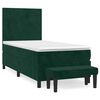 vidaXL Cama com molas/colch&atilde;o 90x190 cm veludo verde-escuro
