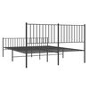 vidaXL Estrutura de cama com cabeceira e pés 150x200 cm metal preto