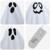vidaXL Fantasma de Halloween Pendente 3 pcs Branco Poli&eacute;ster